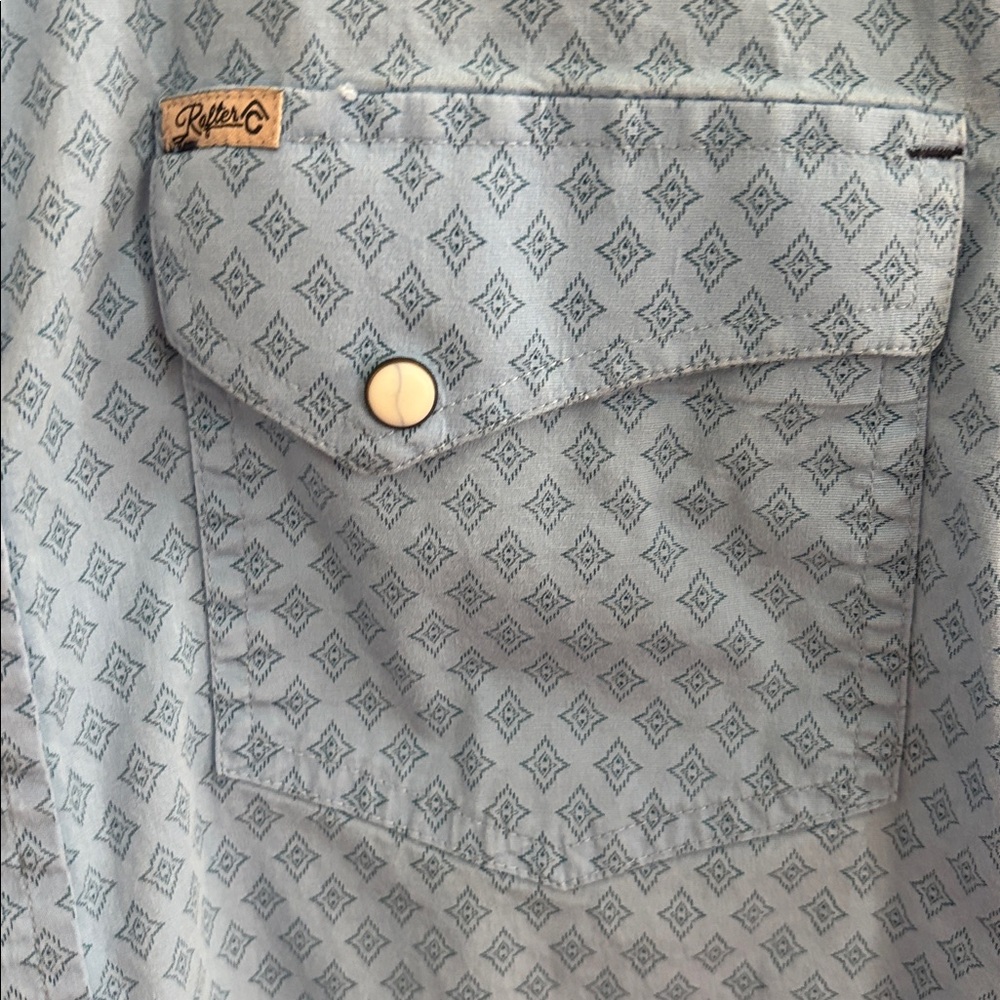 Rafter Men's Western Blue Button Down Shirt - Picture 5 of 10